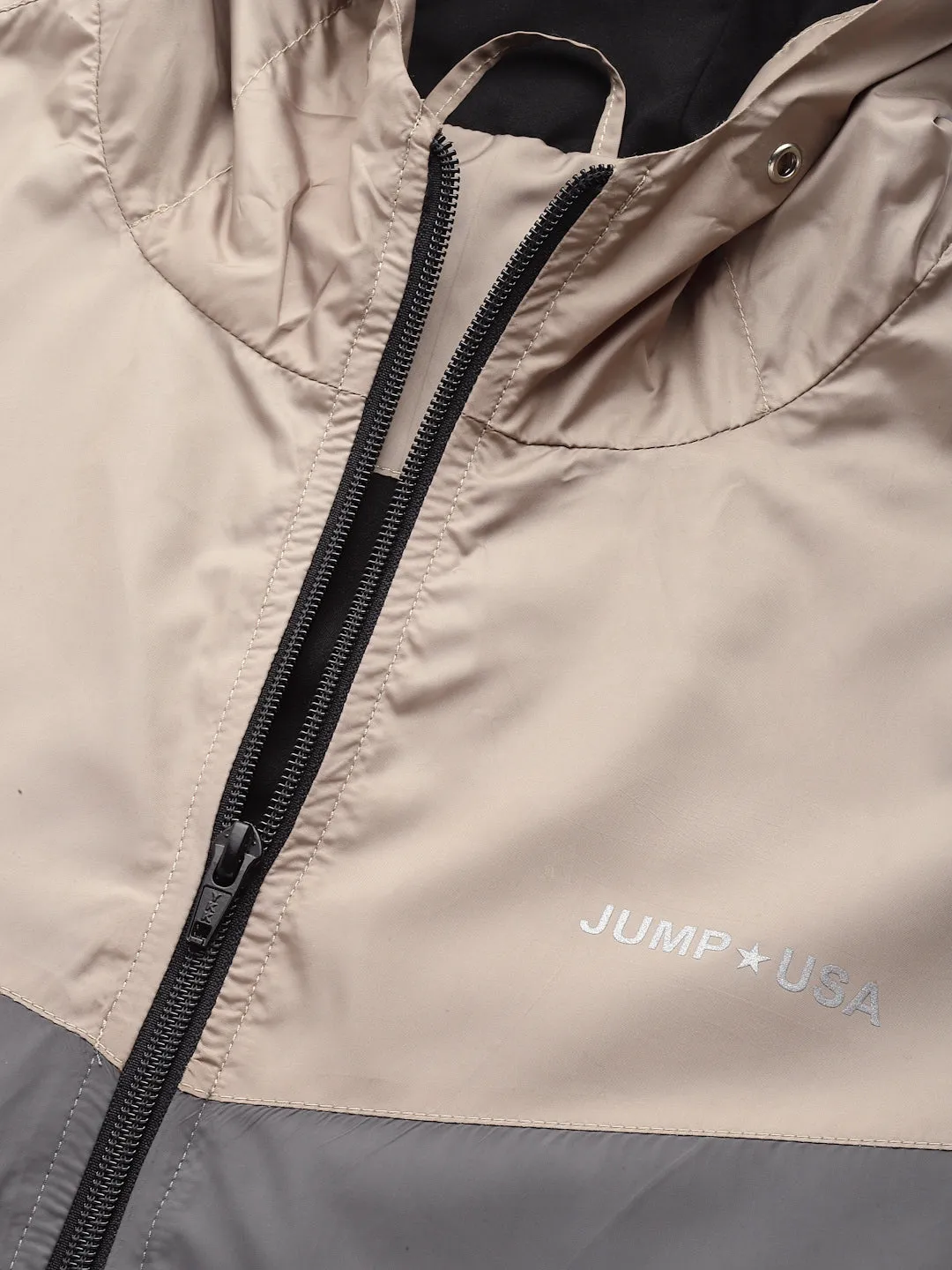 JUMP USA Men Charcoal Safari Solid Active Wear Jacket