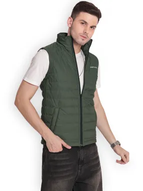 JUMP USA Men Half Sleeve Polyester Jacket-Green