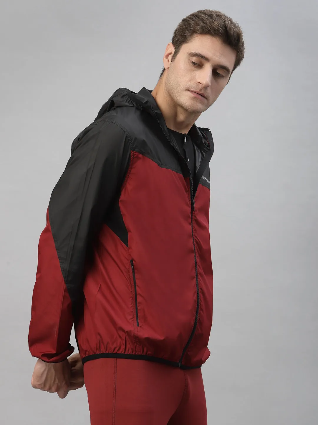 JUMP USA Men Red Black Active Wear Jacket