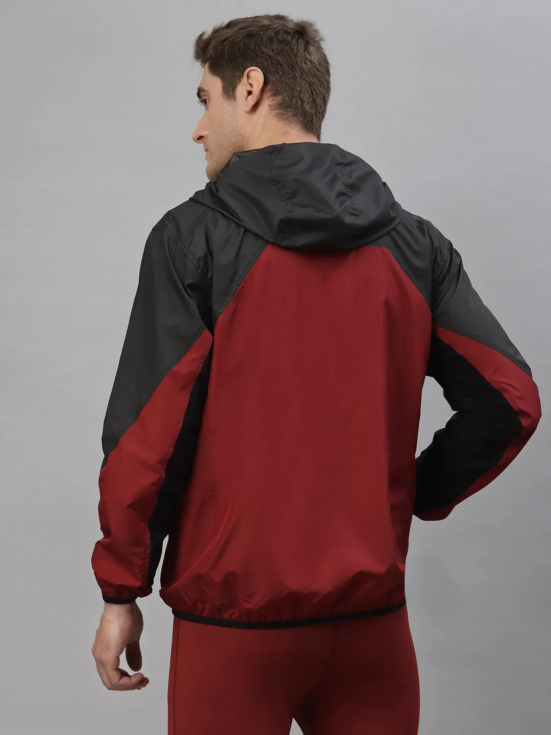 JUMP USA Men Red Black Active Wear Jacket