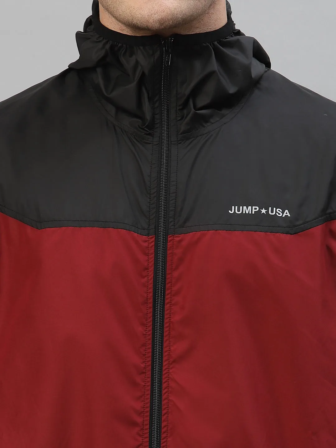 JUMP USA Men Red Black Active Wear Jacket