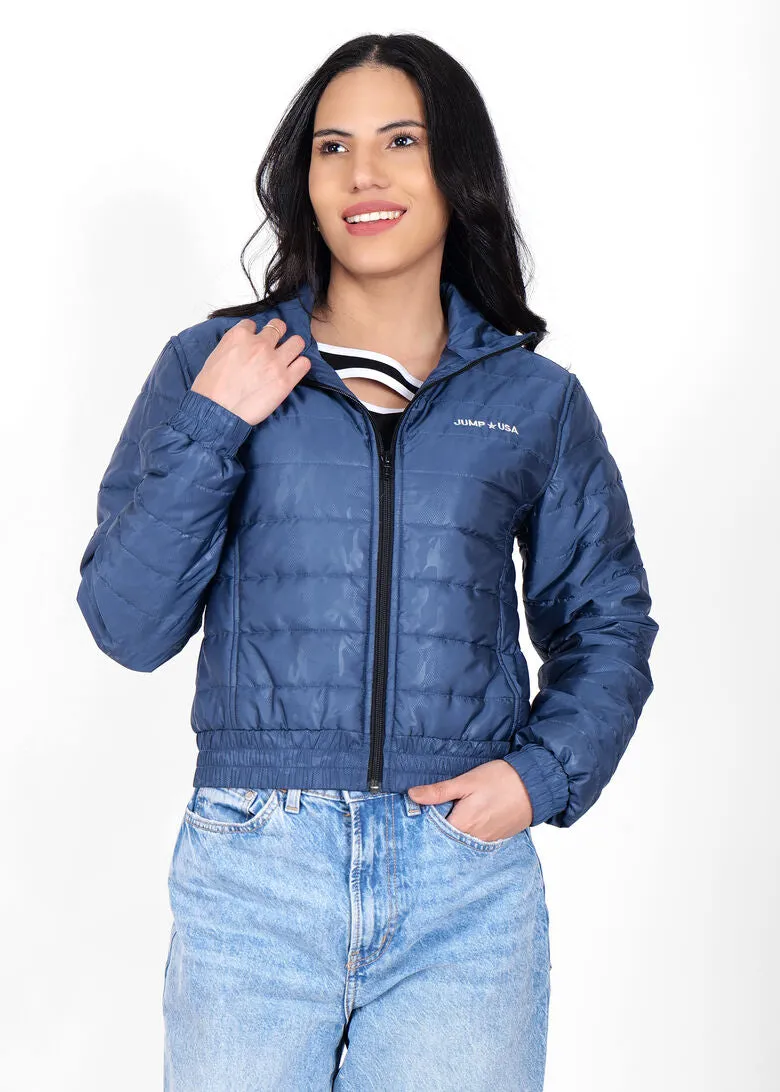 JUMP USA Women Frost Defense Airforce Blue Quilted Jacket