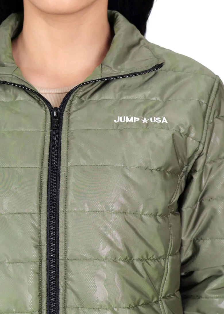 JUMP USA Women Frost Defense Olive Quilted Jacket