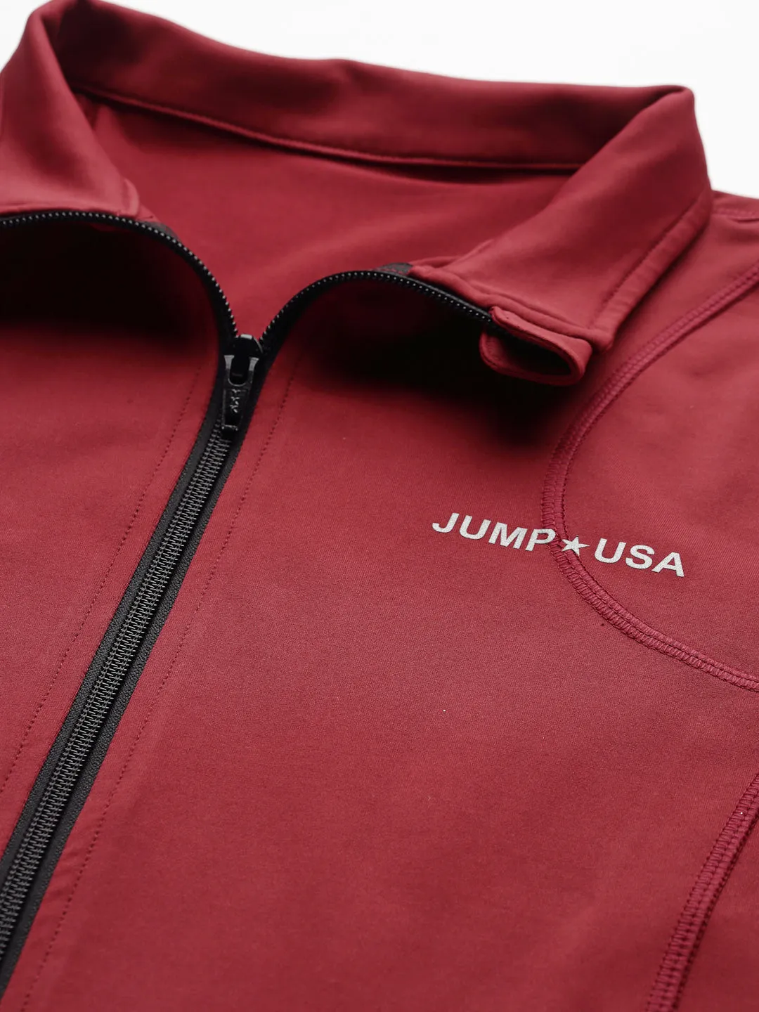 JUMP USA Women Maroon Solid Polyester Hiking Jacket