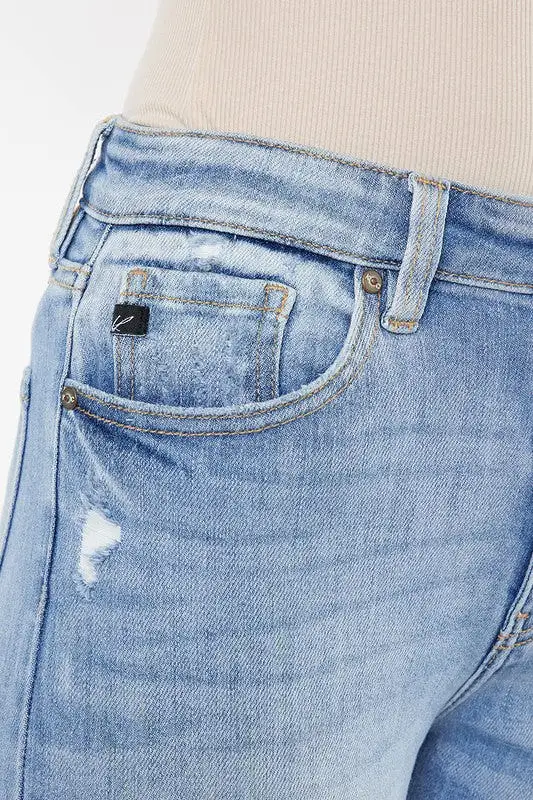 KANCAN ALWAYS FRAYED HIGH RISE JEANS [online exclusive]