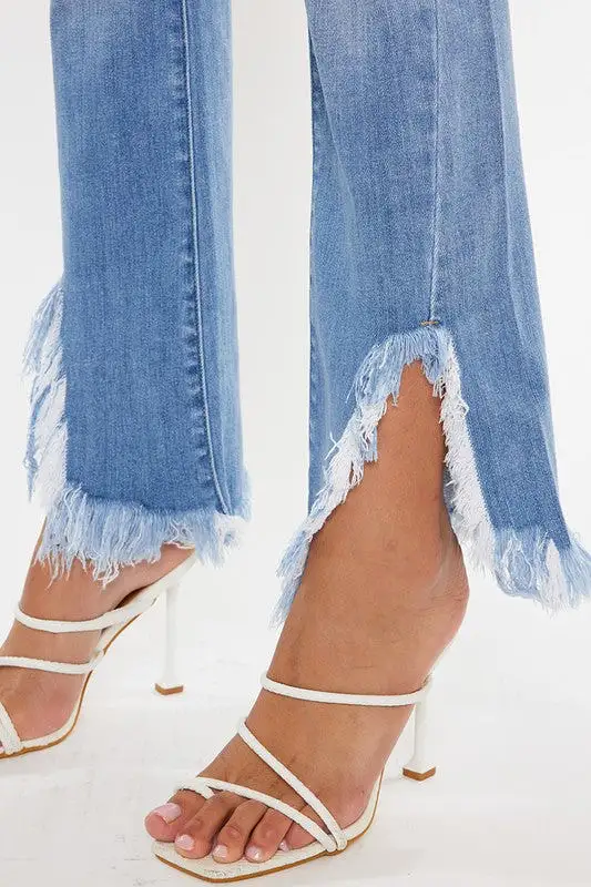 KANCAN ALWAYS FRAYED HIGH RISE JEANS [online exclusive]