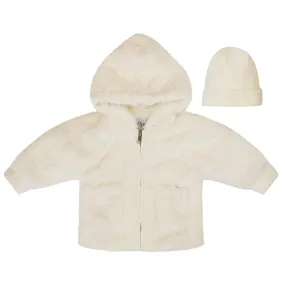 Kipp White Textured Fur Jacket