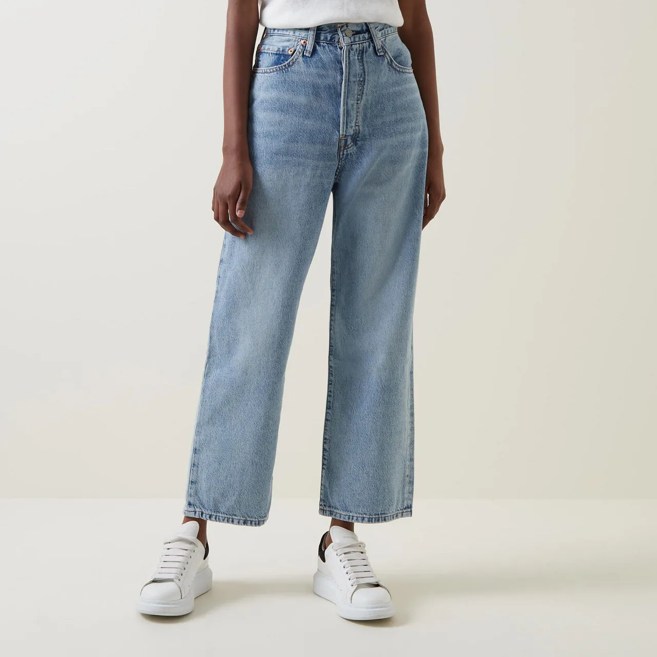 LEVIS Ribcage Cropped Super-High Rise Straight Leg Jeans - Light Blue