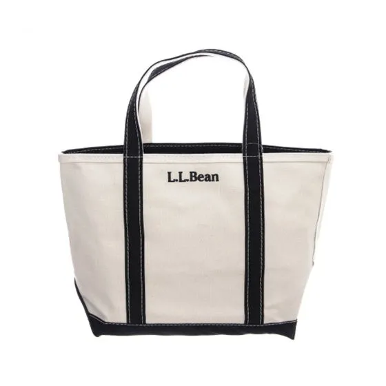 L.L.Bean Zip-Top Boat & Tote Small Black Trim Bag