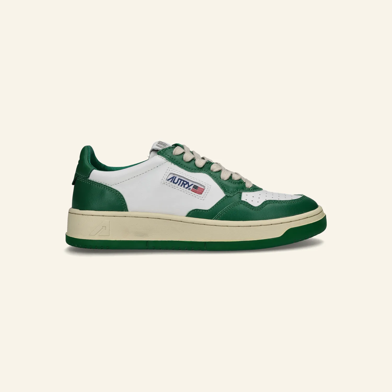 LOW SNEAKER 80's WB03 | Bicolor White/Green