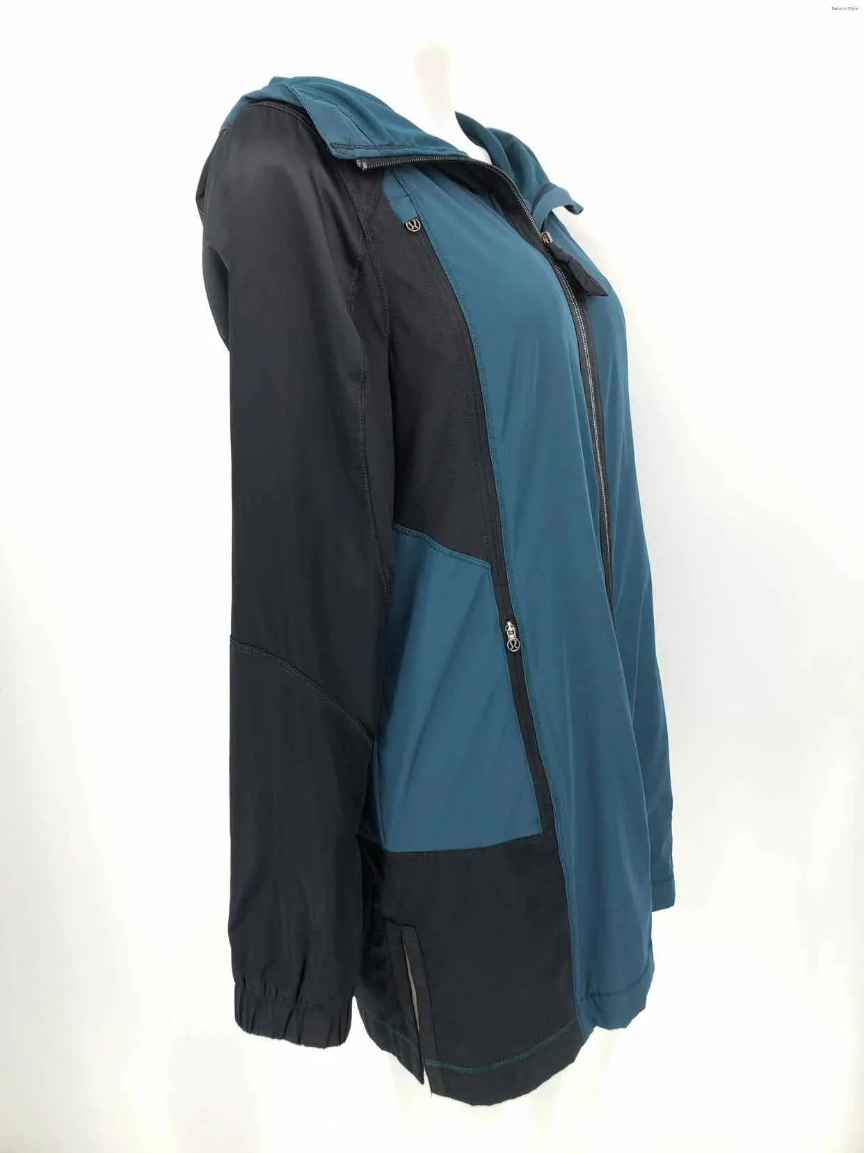 LULULEMON Teal Black Zip Up Hoodie Size 6  (S) Activewear Jacket