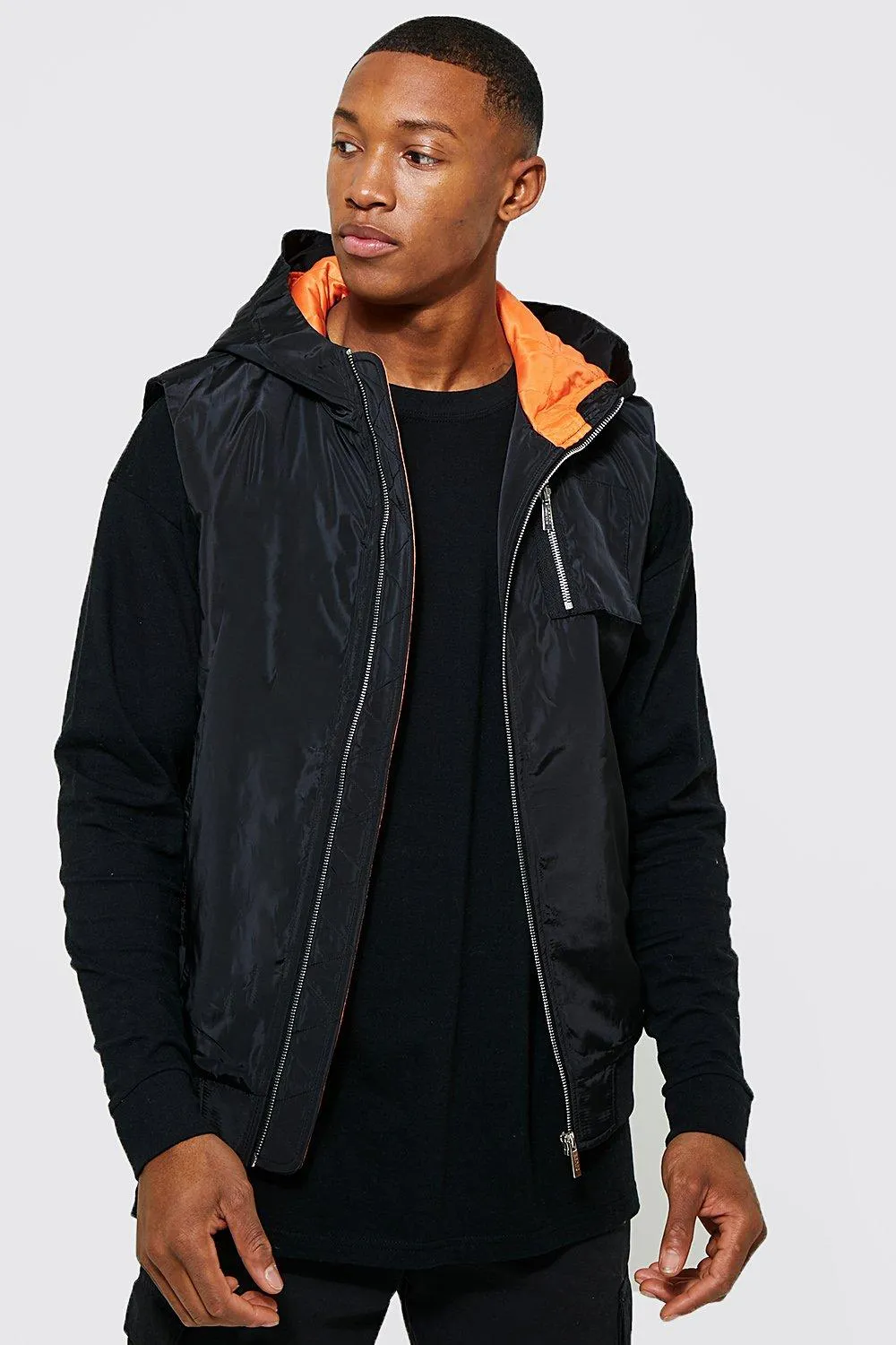 Ma1 Sleeveless Hooded Gilet Jacket