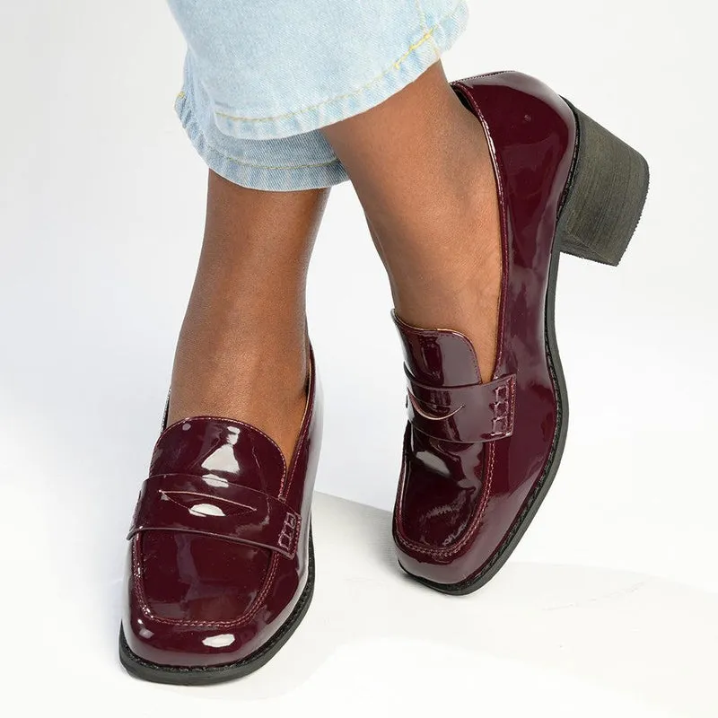 Madison Cindy Block heel Loafer - Wine