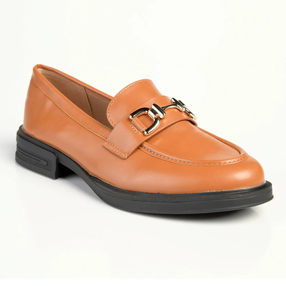 Madison Poppy Platform Loafer -Dark Tan