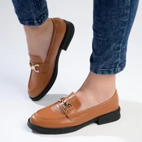 Madison Poppy Platform Loafer -Dark Tan