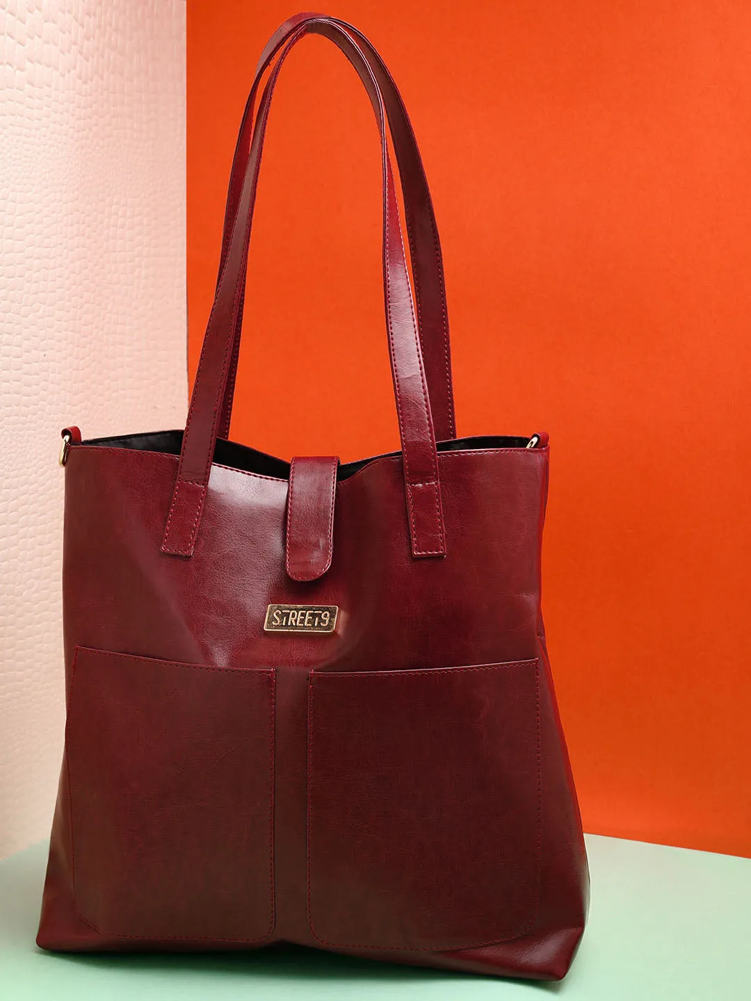 MaroonSolid Tote Bag