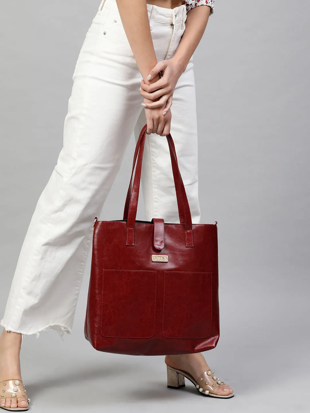 MaroonSolid Tote Bag