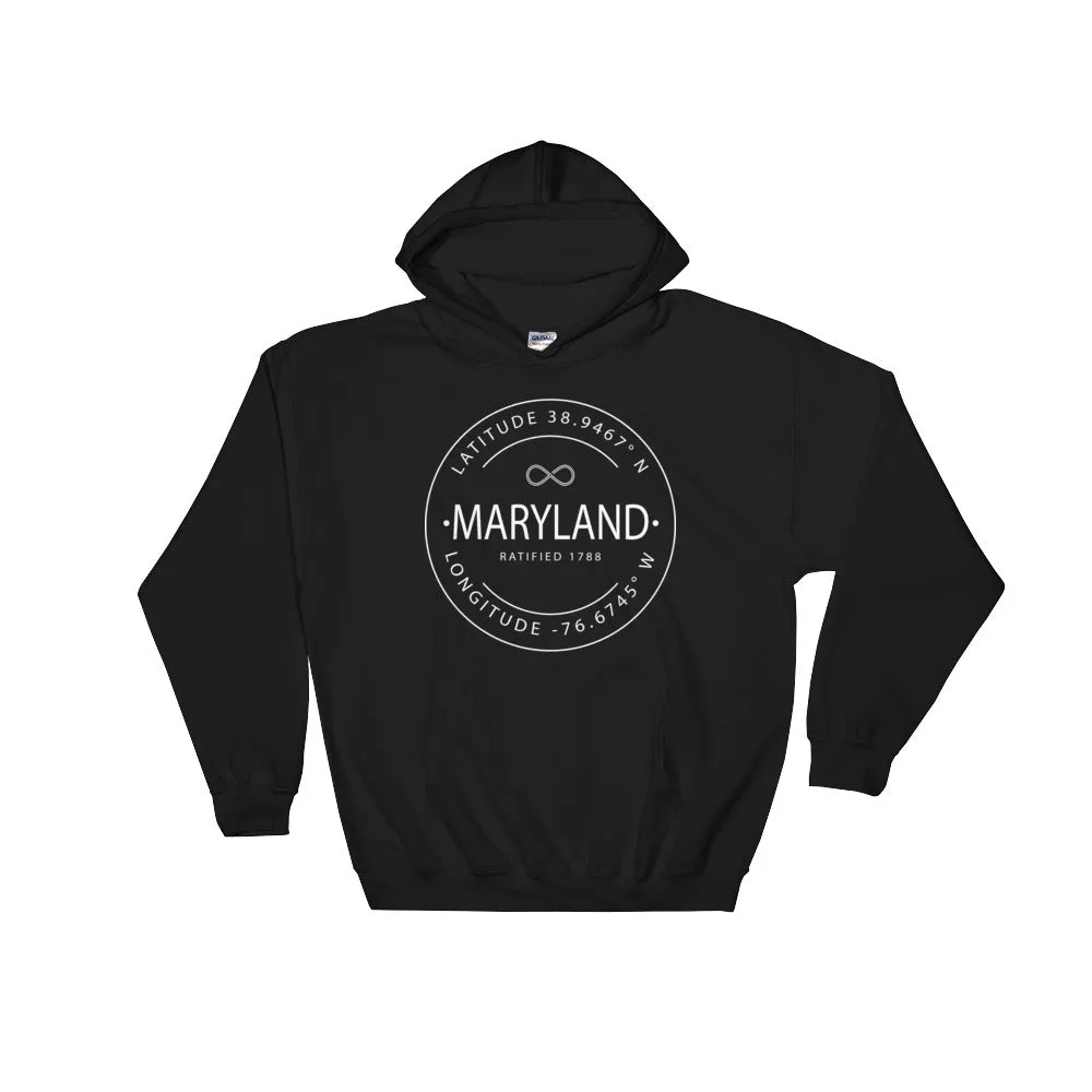 Maryland - Hooded Sweatshirt - Latitude & Longitude