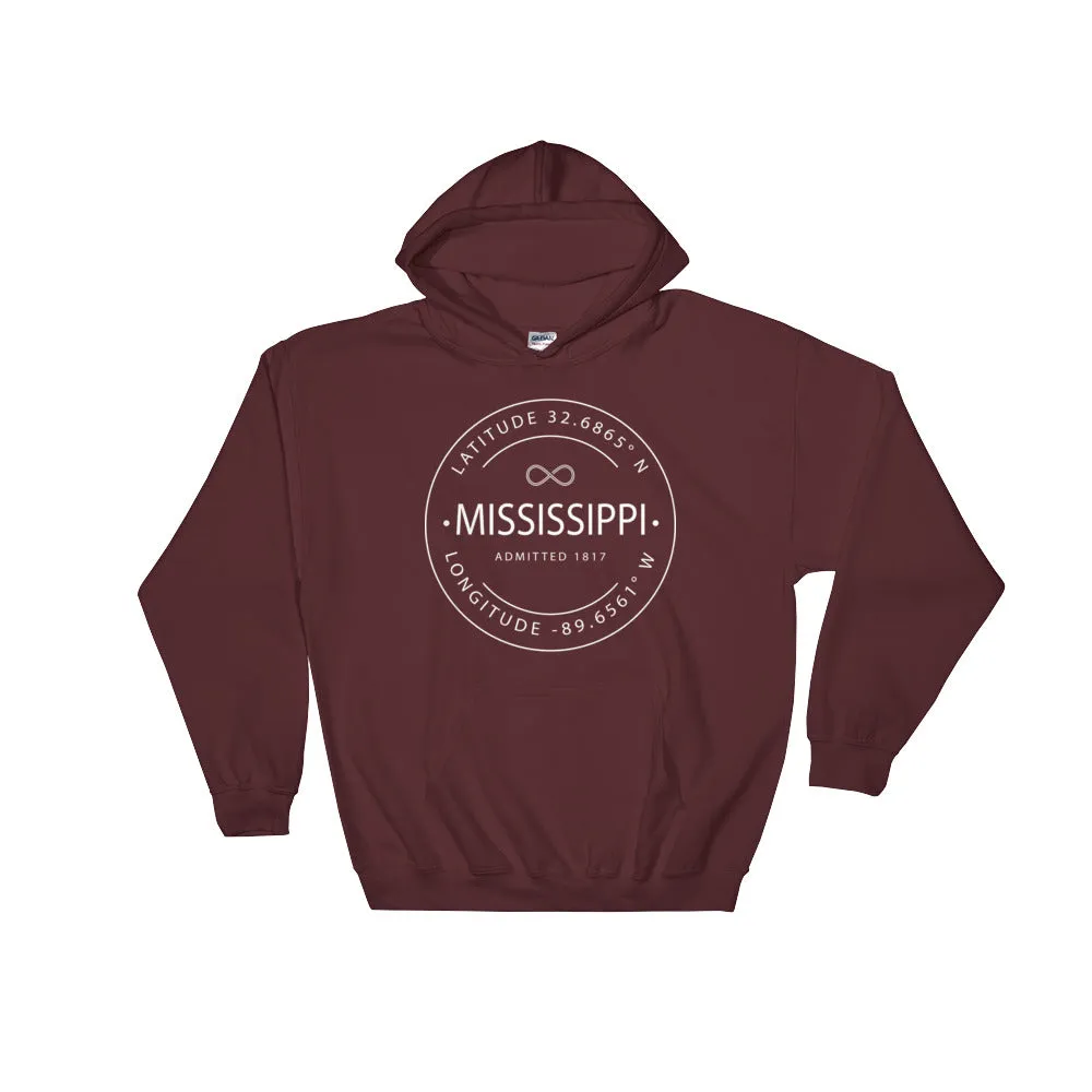 Mississippi - Hooded Sweatshirt - Latitude & Longitude