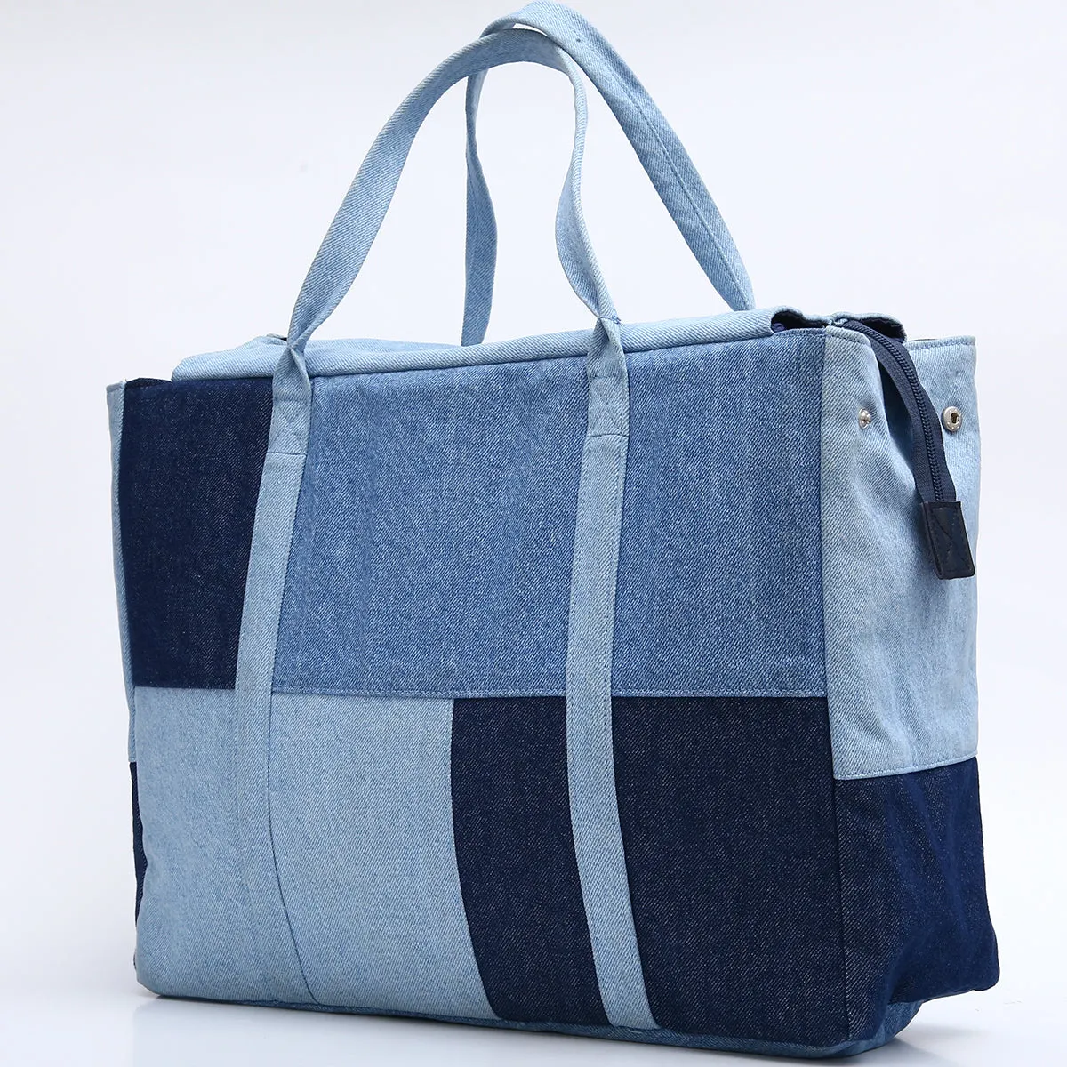 Multi-Colored Denim Tote Bag