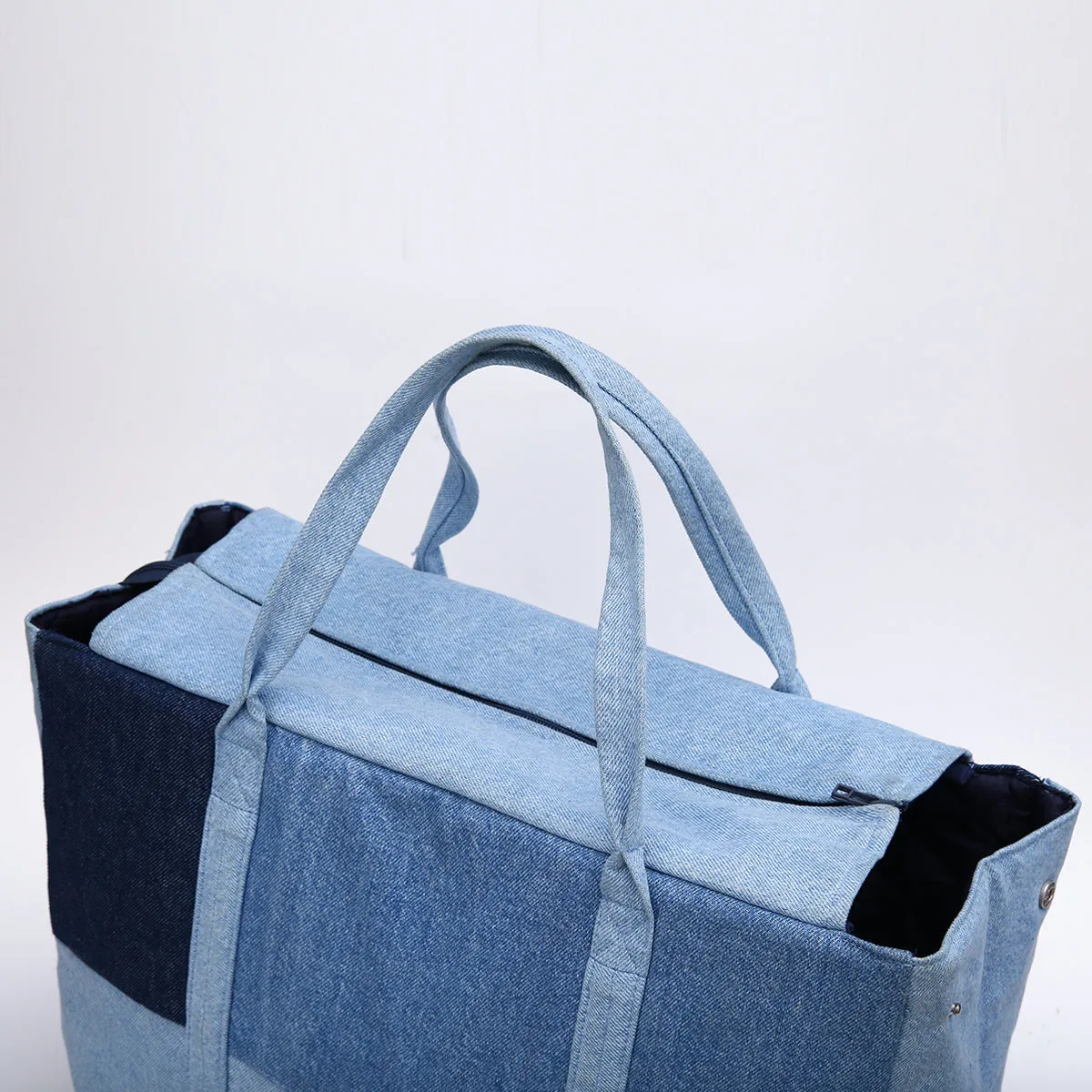 Multi-Colored Denim Tote Bag