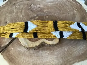 Mustard Hand Braided Wool Girth Crossbody Strap