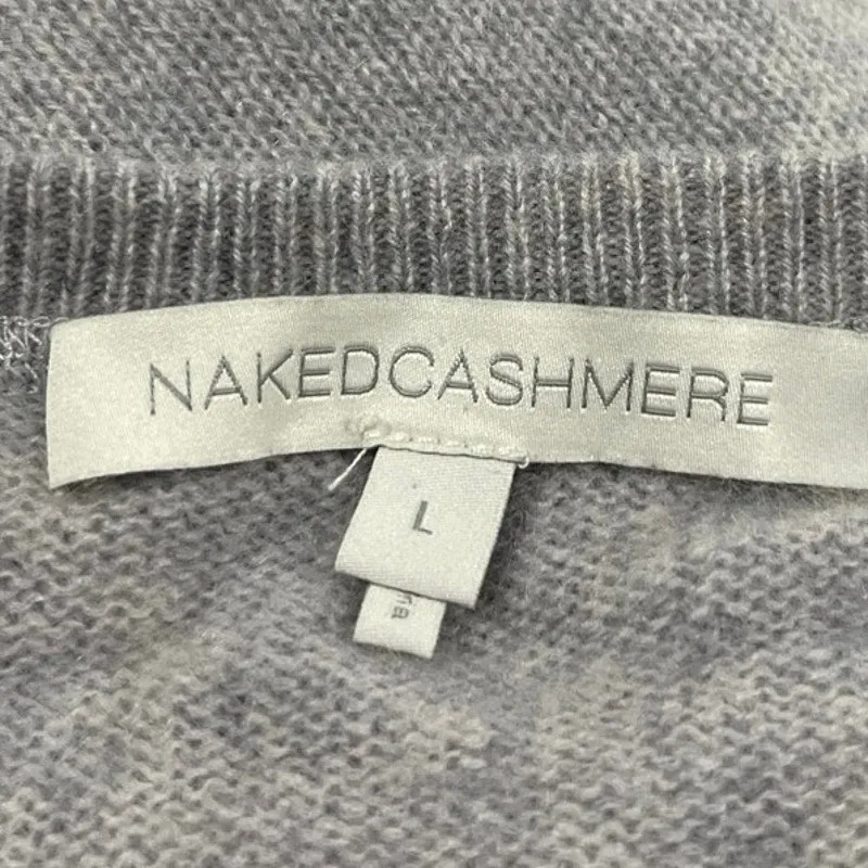 NAKEDCASHMERE Women's Gray 100% Cashmere Crewneck Pullover Sweater Top Size L