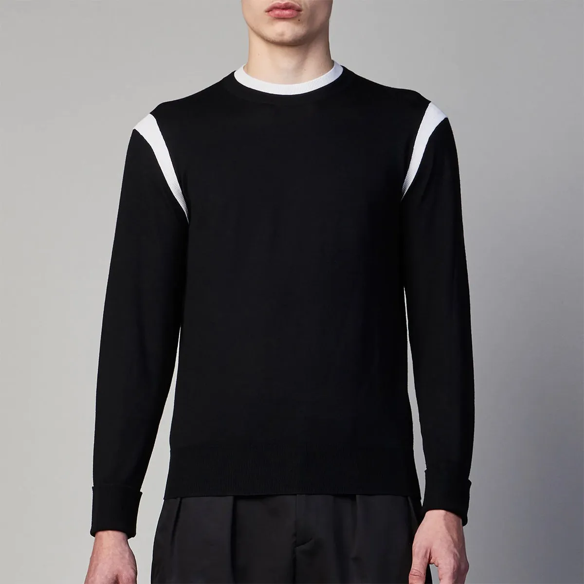 Neil Barrett - Minimalist Crew Neck Jumper in Black