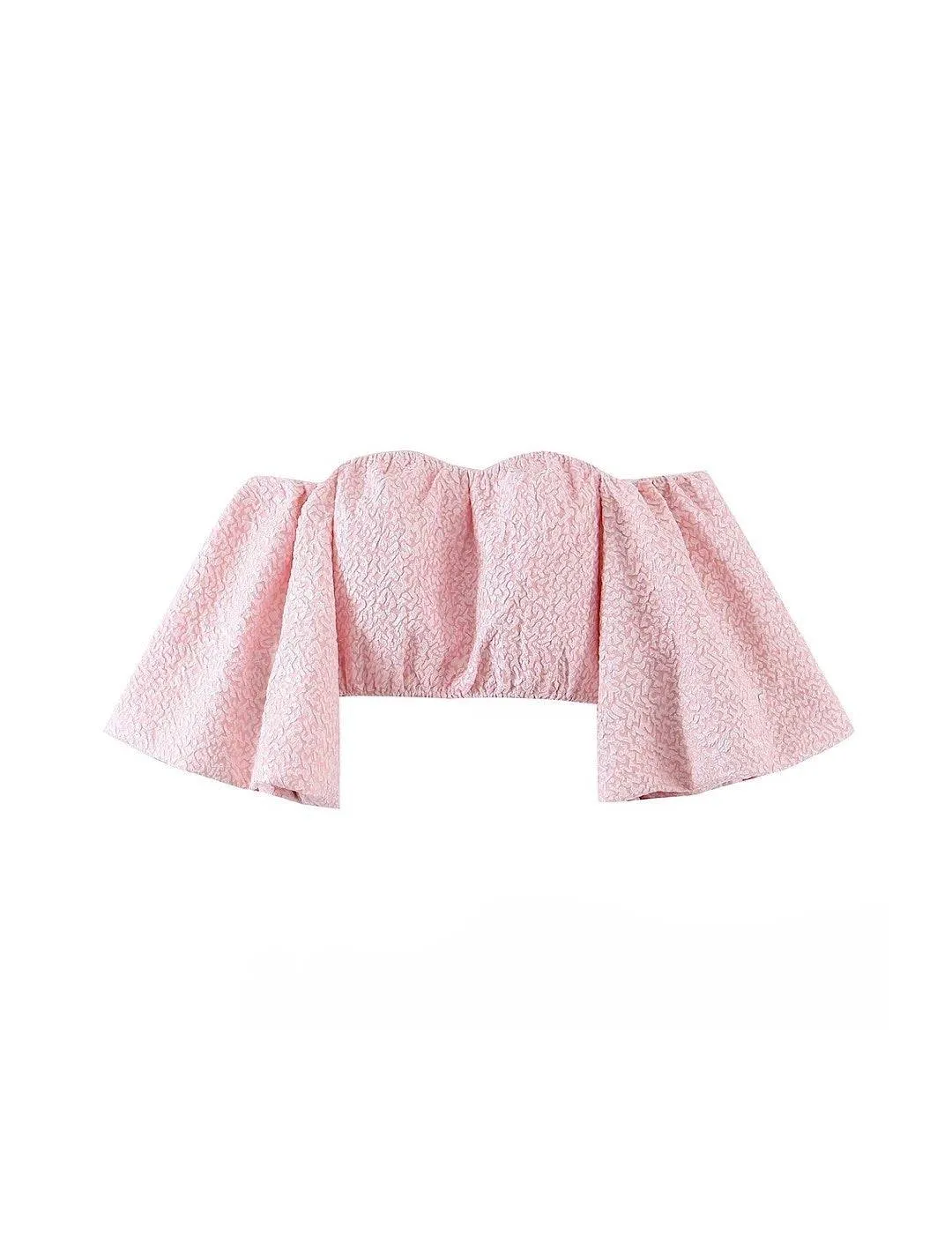 Off The Shoulder Puff Sleeve Cropped Top