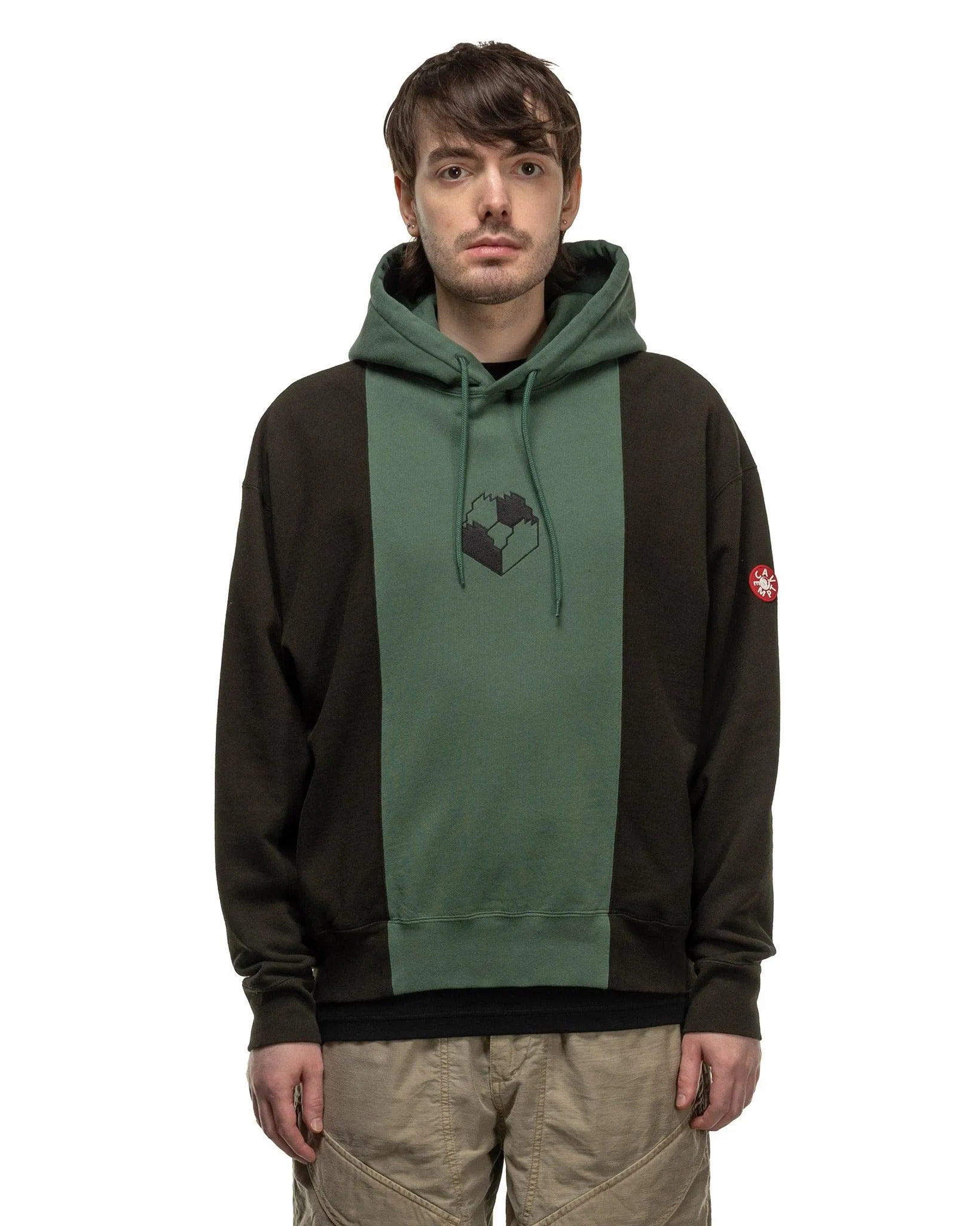 Panelled Two Tone Hoody Green