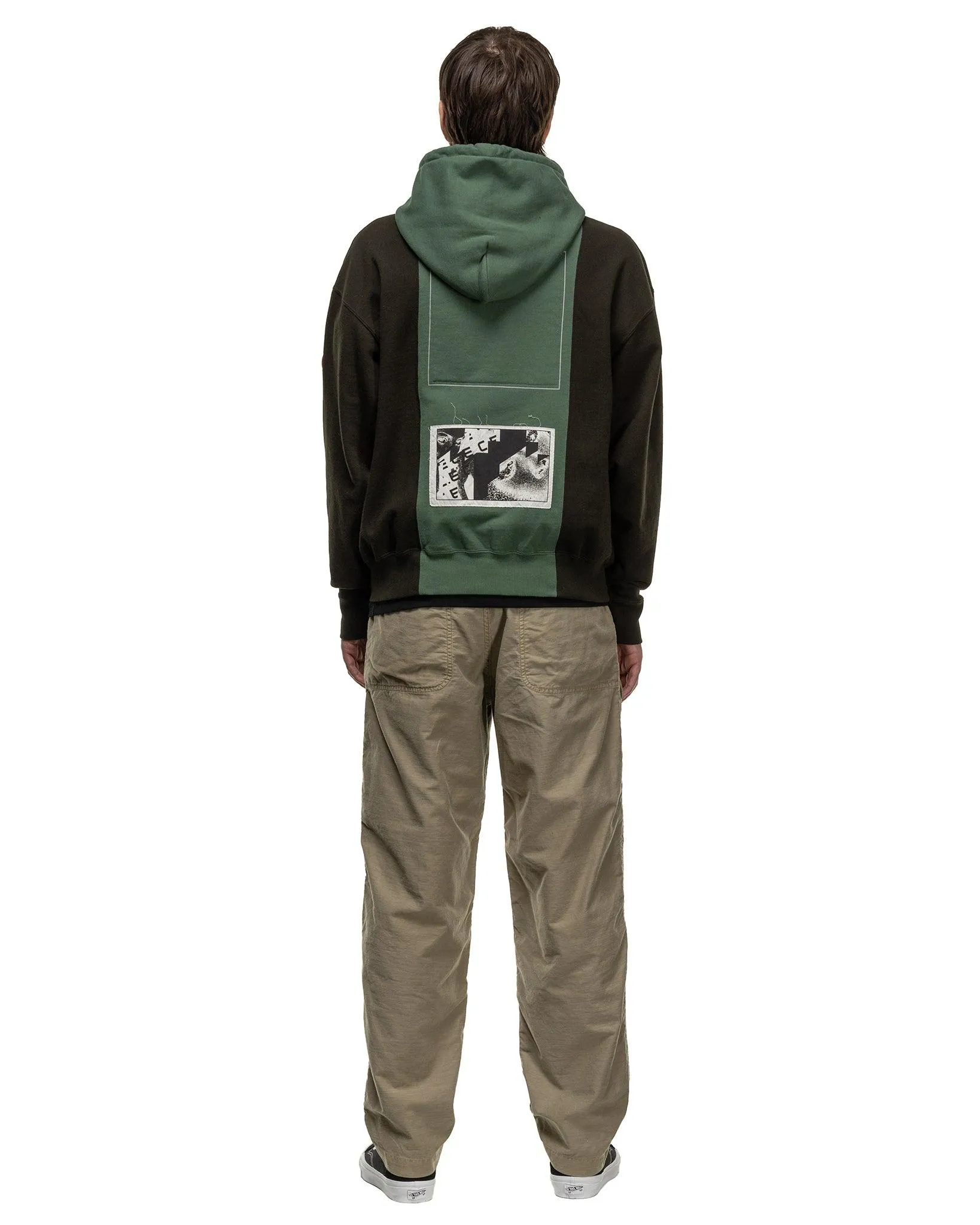 Panelled Two Tone Hoody Green