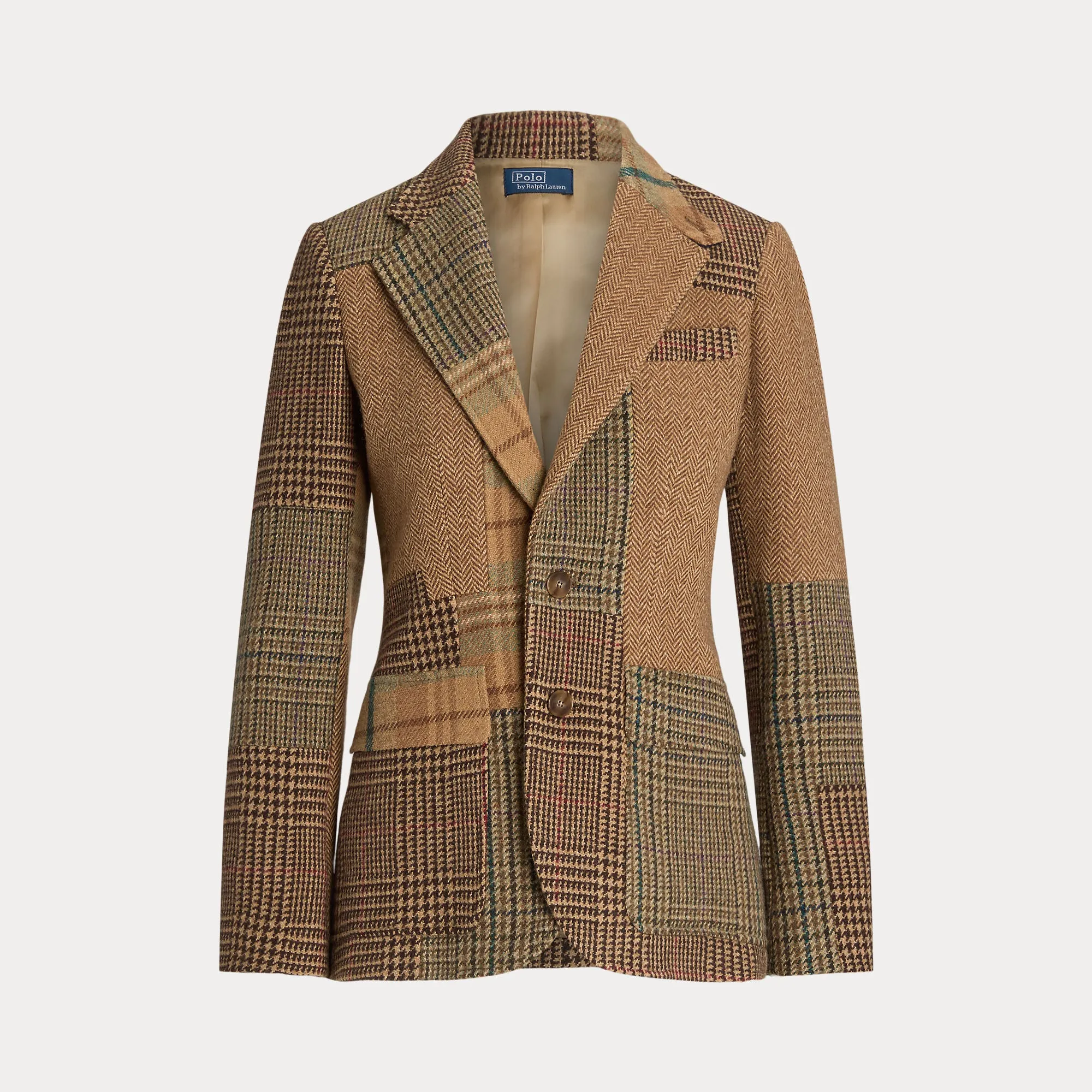 PATCHWORK HERRINGBONE TWEED BLAZER