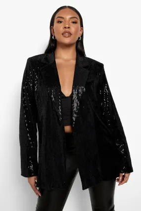 Plus Sequin Blazer