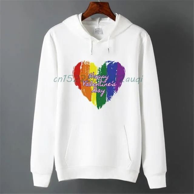 Pride LGBT Gay Love Lesbian Rainbow Fleece Hoodie