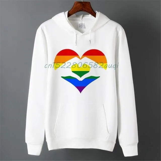 Pride LGBT Gay Love Lesbian Rainbow Fleece Hoodie