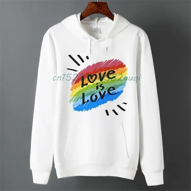 Pride LGBT Gay Love Lesbian Rainbow Fleece Hoodie