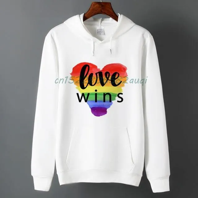 Pride LGBT Gay Love Lesbian Rainbow Fleece Hoodie