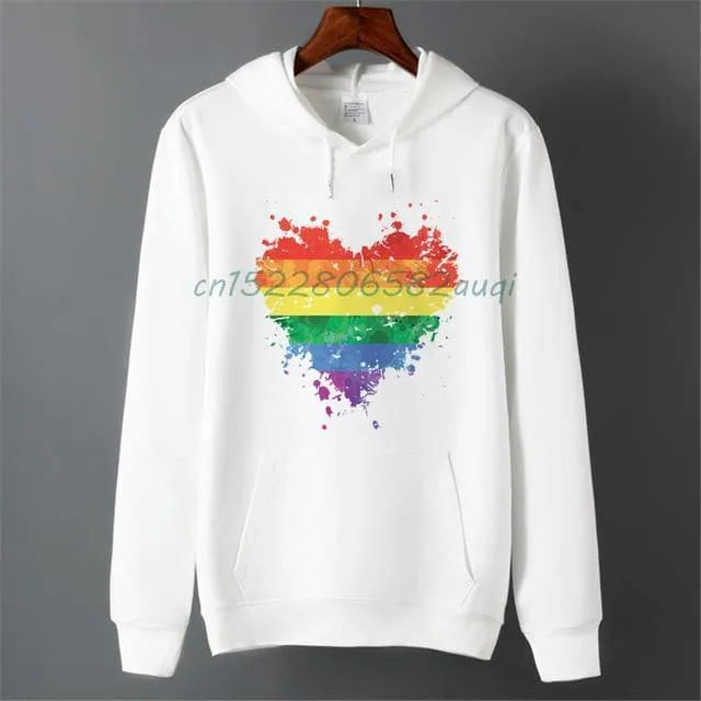 Pride LGBT Gay Love Lesbian Rainbow Fleece Hoodie