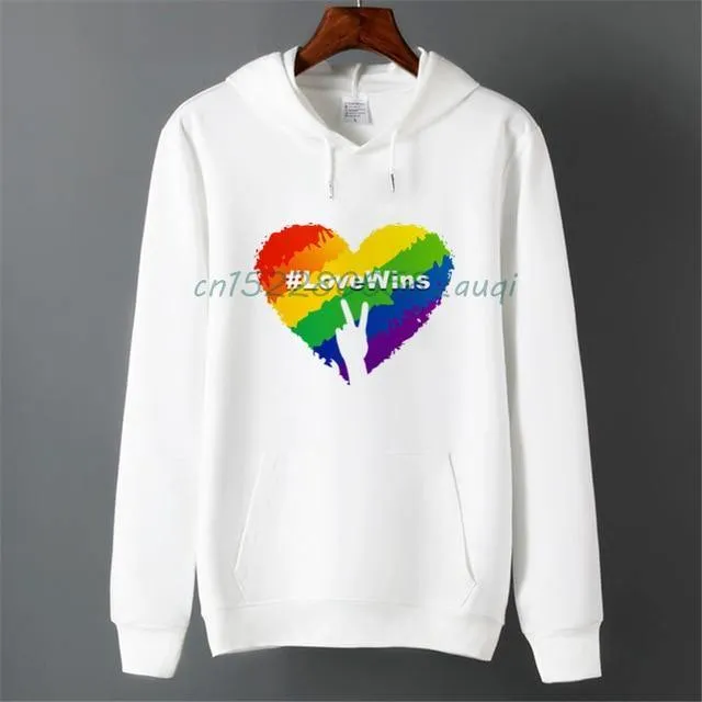 Pride LGBT Gay Love Lesbian Rainbow Fleece Hoodie