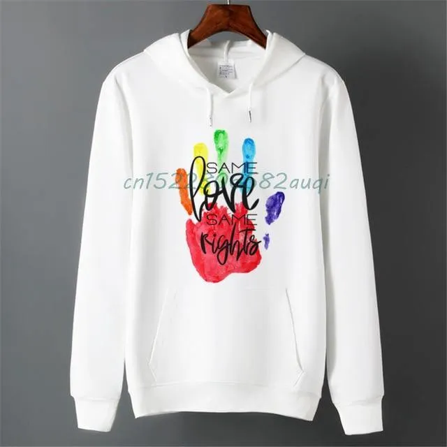 Pride LGBT Gay Love Lesbian Rainbow Fleece Hoodie