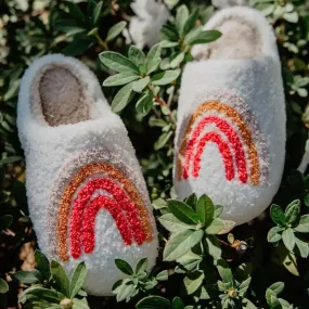 Rainbow Fuzzy Slippers