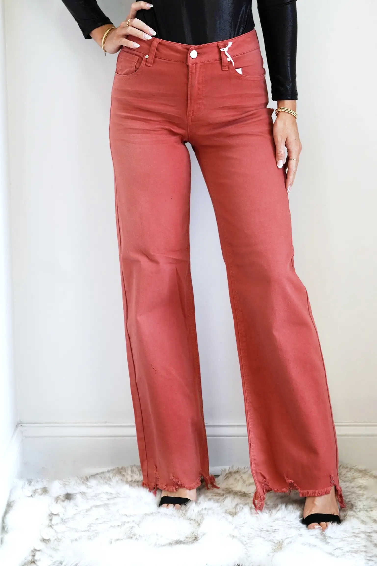 Remy High Rise Rust Wide Leg Jeans