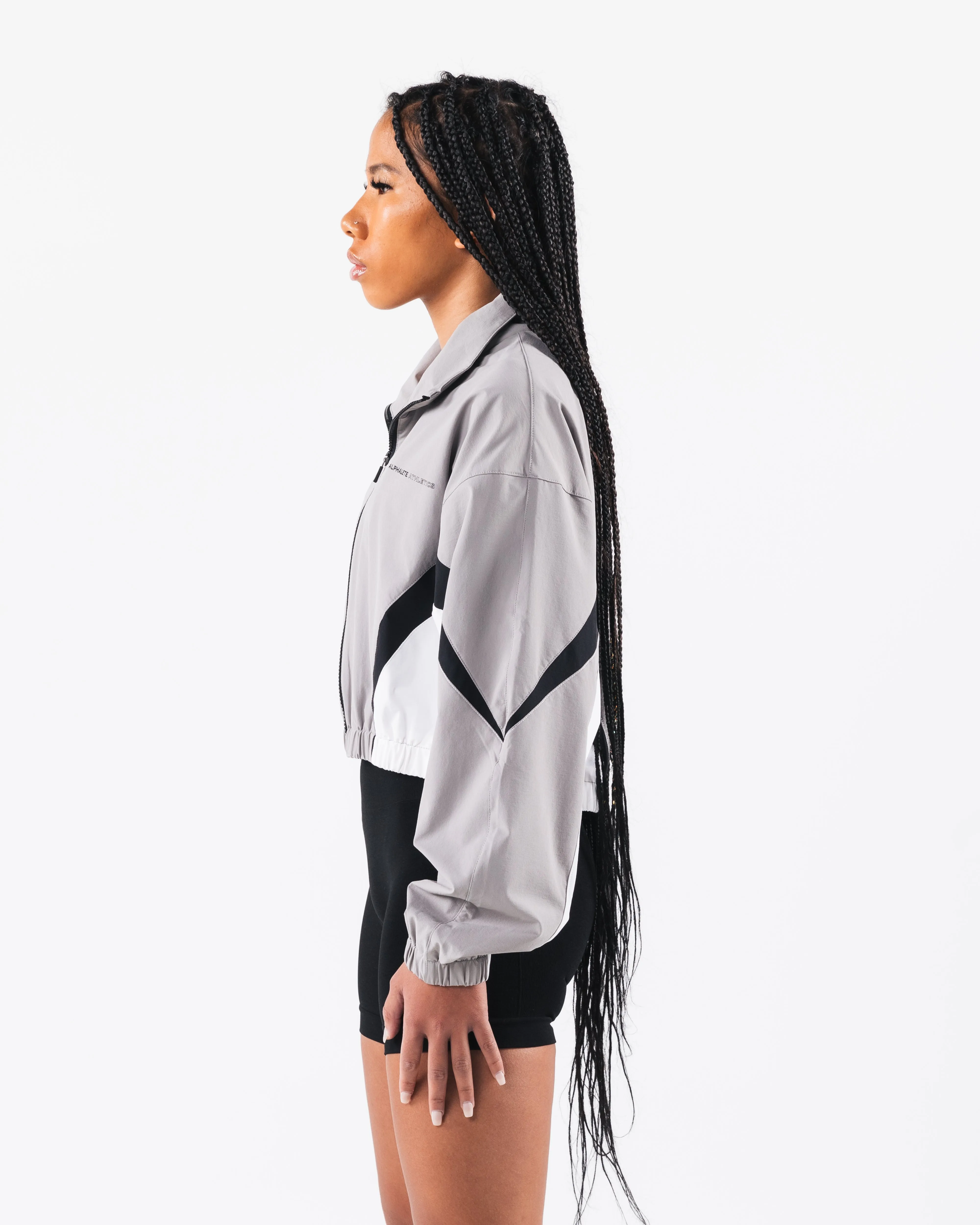 Retro Crop Jacket - Smoke / White