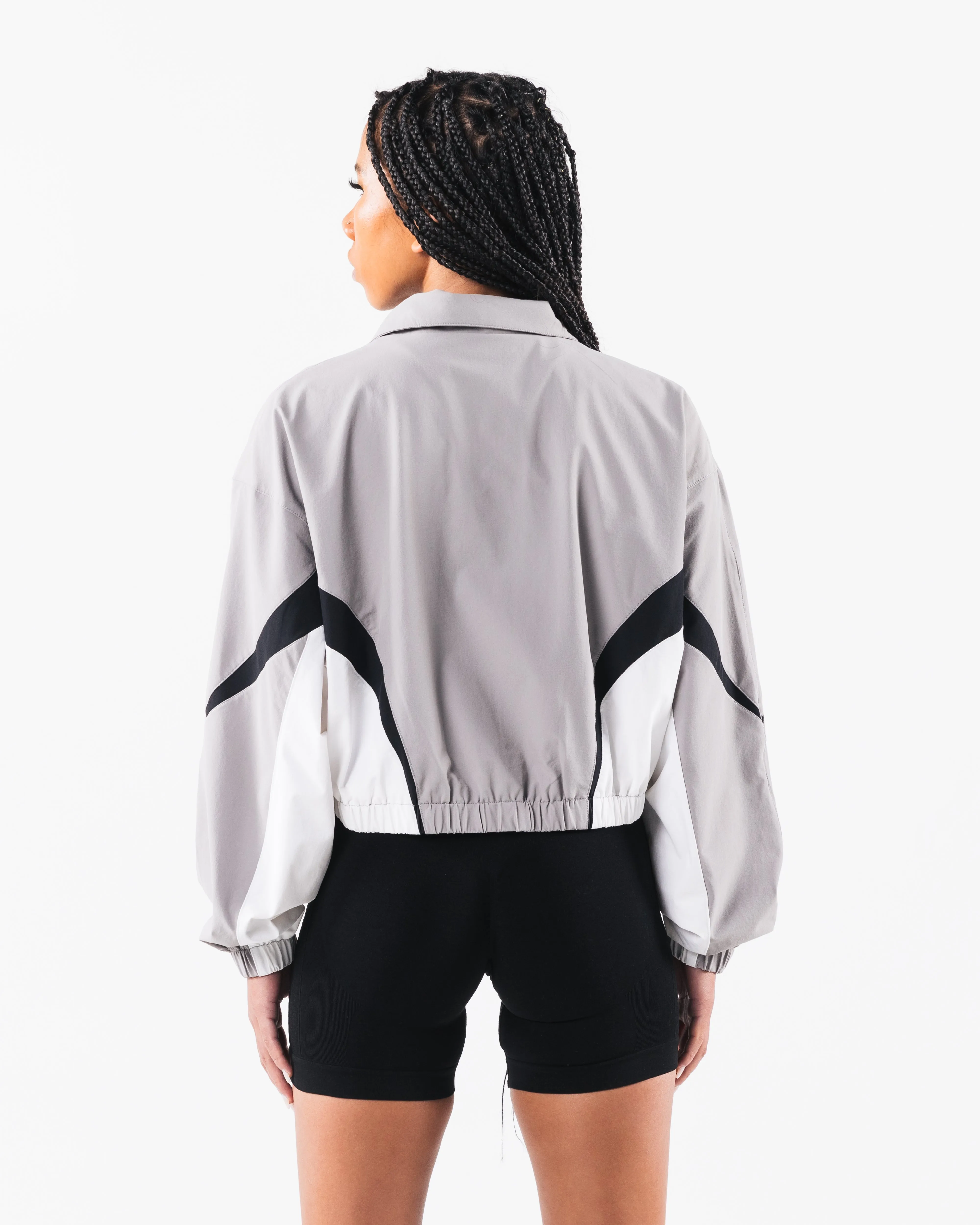 Retro Crop Jacket - Smoke / White