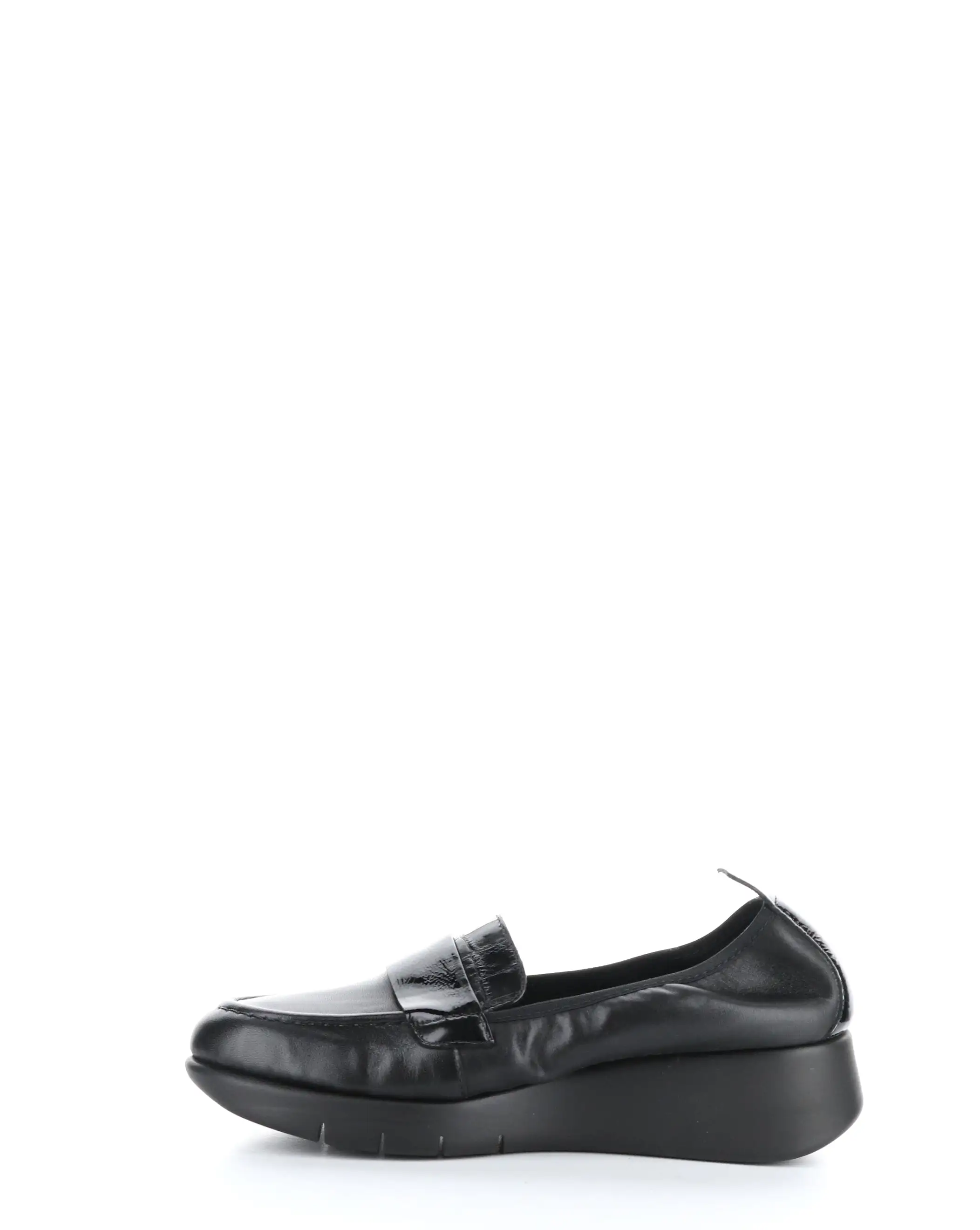 SCREEN MIXED BLACK Round Toe Shoes