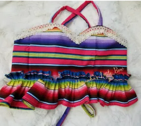 Serape cropped peplum