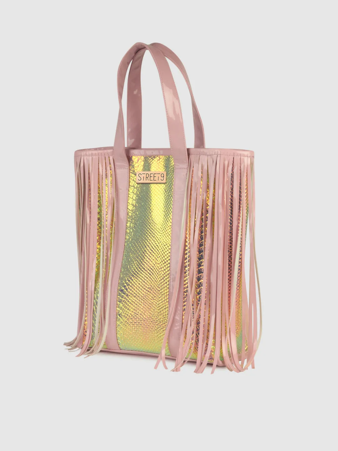 Shiny Snake Fringe Tote Bag