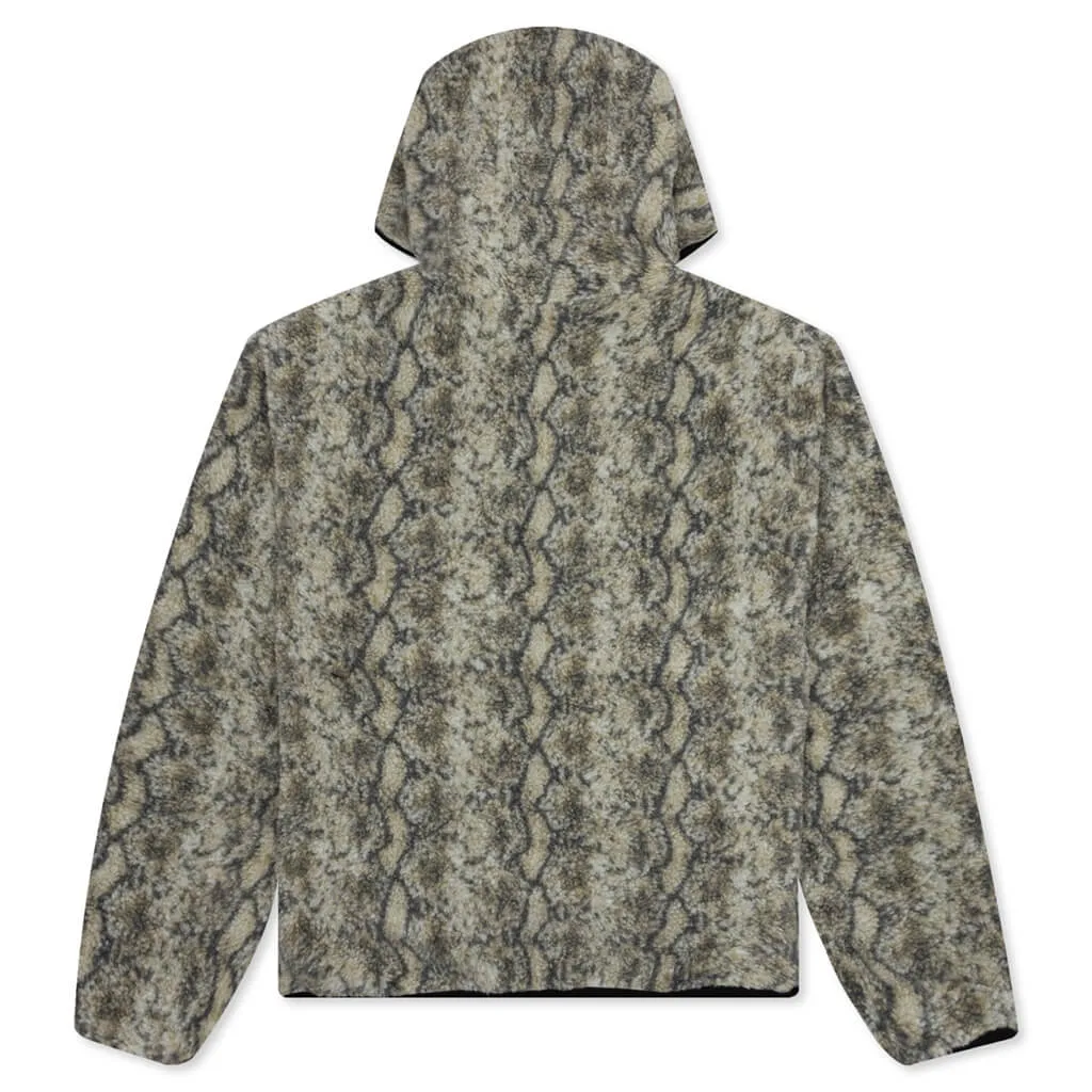 Snake Jacquard Sherpa Jacket - Grey