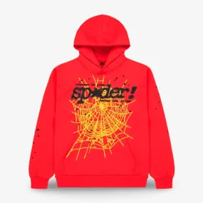 Sp5der 'P*NK V2' Pullover Hoodie Red SS24