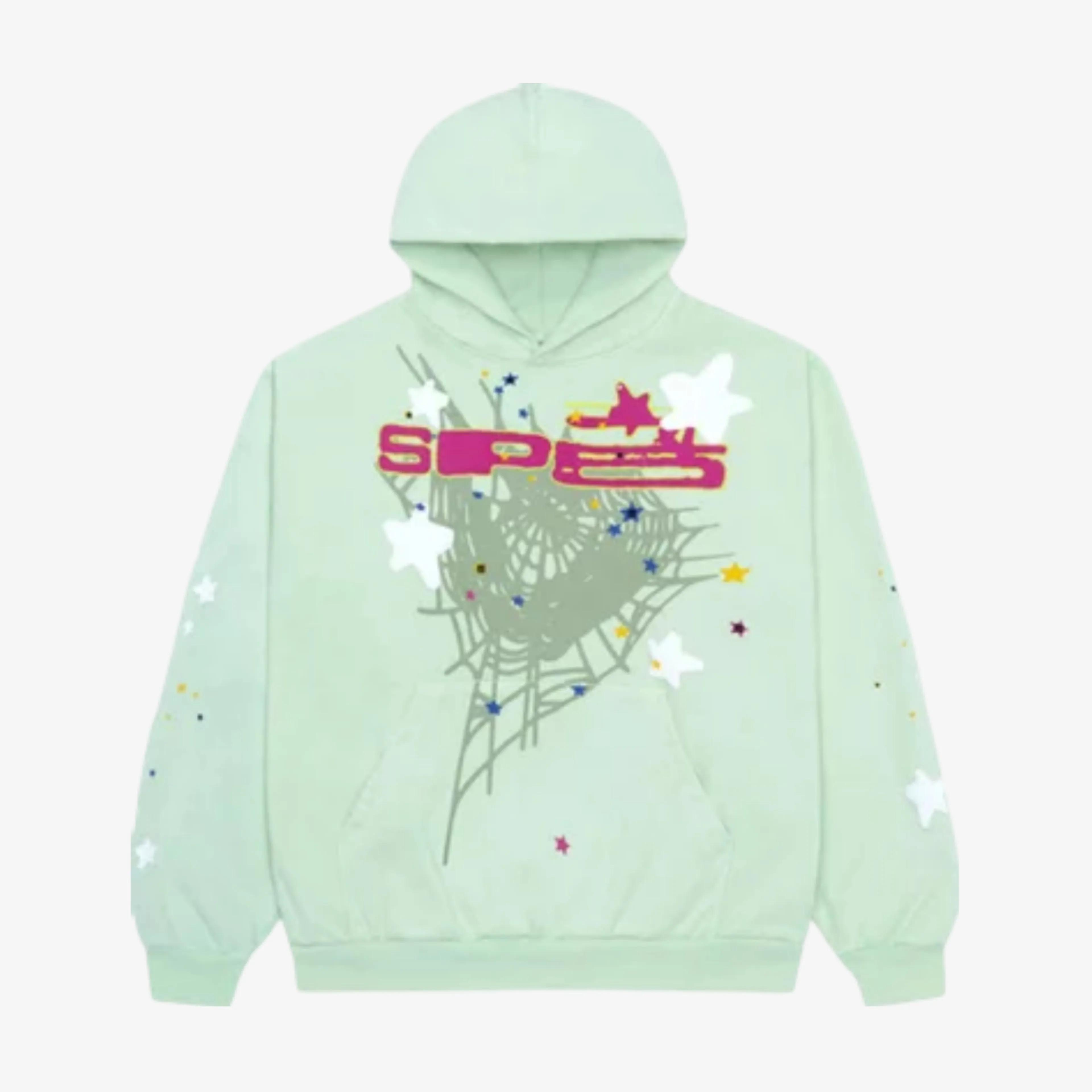 Sp5der 'Sp5 Web Logo' Pullover Hoodie Mint / Lime SS23